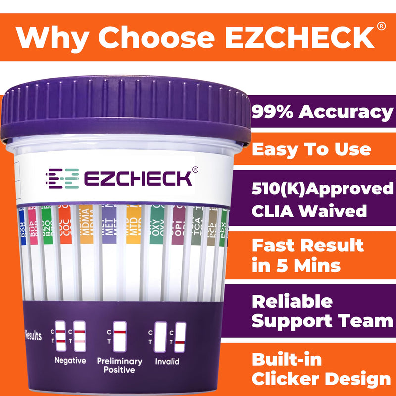 [Australia] - [1 Test Cup] 14-Panel EZCHECK¬Æ Multi-Drug Urine Test Cup ‚Äì at-Home Instant Testing for 14 Substances - Fast Result in 5 mins - FSA/HSA Eligible 1 