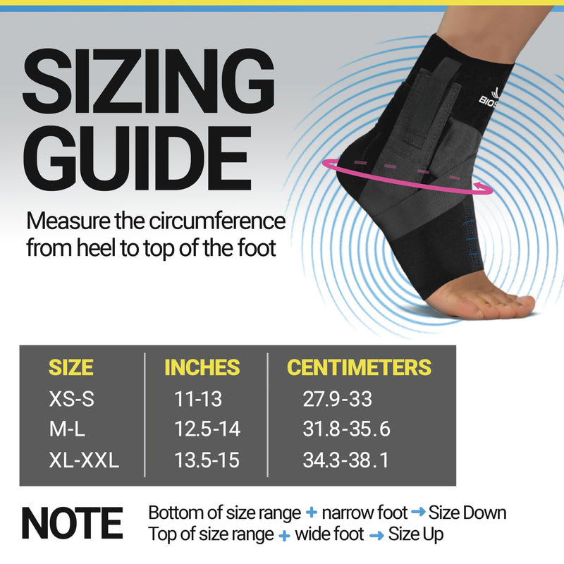 [Australia] - BioSkin Ankle Compression Brace - Ankle Wrap for Sprained Ankle, Post Injury Ankle Brace, Ankle Support Brace for Women and Men, Swollen Feet Relief, HSA or FSA Eligible Brace with Gel Insert XL - 2X-Large 