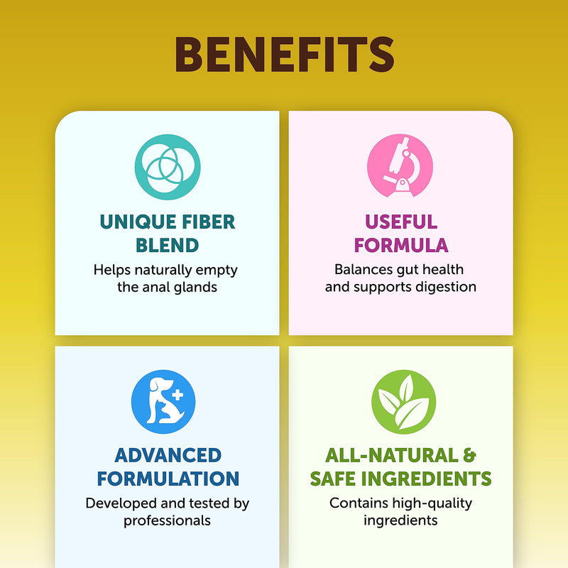 Scoot Stopper Dog Soft Chews w/Fiber - Stool Hardener for Dog Anal Gland Treatment, Digestion Support -180 Tasty Chews w/Natural Flaxseed, Pumpkin and Psyllium Husk for Dog Comfort - PawsPlanet Australia