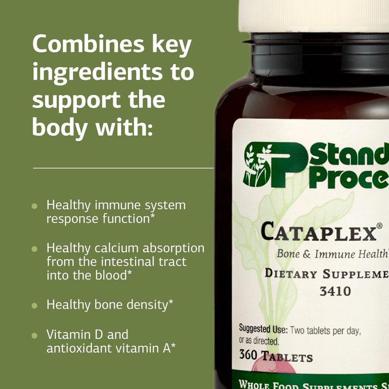 Standard Process Cataplex D, Immune & Bone Health Supplement, 360 Tablets | Supports Immune Function, Bone Density and Mineral Absorption, Immune Health Supplement with Vitamins A and D, Gluten-Free