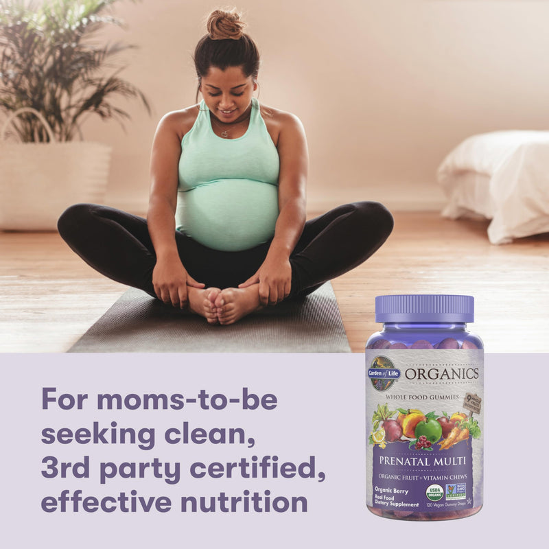Garden of Life Organics Prenatal Gummies Multivitamin with Vitamin D3, B6, B12, C & Folate for Healthy Fetal Development – Organic, Non-GMO, Gluten-Free, Vegan, Berry Flavor, 30 Day Supply | Prenatal Vitamins with Energy Metabolism Support & Healthy Fe...