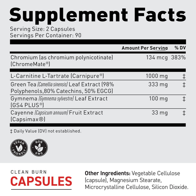 Kaged Clean Burn Capsules | Unflavored | Thermogenic Weight Management | Boost Metabolism | Stimulant & Caffeine Free | Supplements for Men & Women | 90 Servings