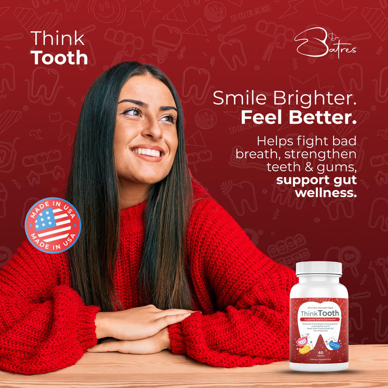 [Australia] - 60 Chewable Tablets, Oral Probiotics for Mouth Bad Breath Treatment for Adults, 5 Strains 7 Billion CFU, Doctor Formulated Oral Probiotics for Teeth & Gums, Fresh Breath, Chronic Halitosis 