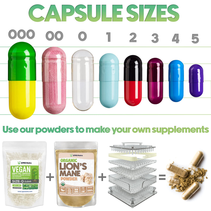 XPRS Nutra Size 3 Empty Capsules - 5000 Clear Count Empty Gelatin Capsules - Pills for DIY Supplement Capsule Filling - Fillable Gel Caps for Do-It-Yourself Supplements and Vitamins