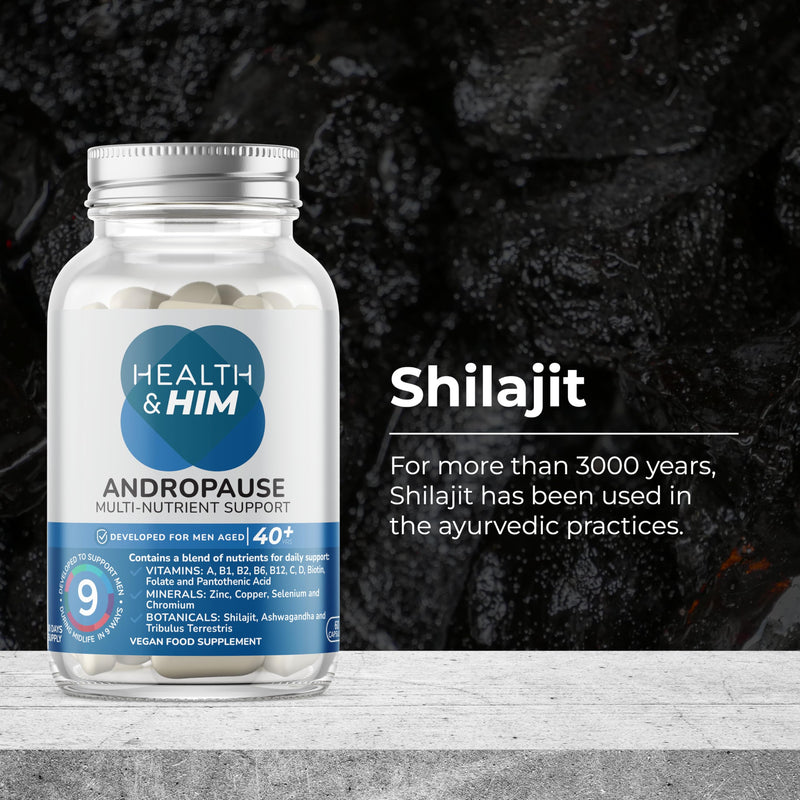 Health & Him Andropause 40+ Multivitamin for Men, with Vitamin B12, Vitamin C, & Ashwagandha, Vegan & Gluten-Free, 30-Day Supply, 60 Capsules Andropause 40+ 60 count (Pack of 1)