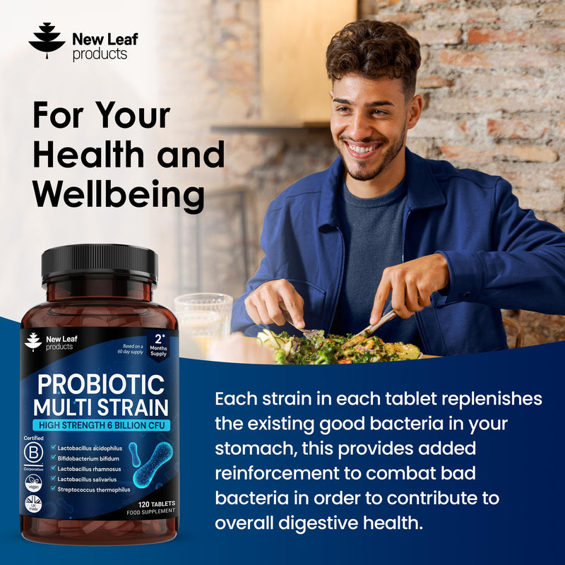 Bio Cultures for Daily Gut Health - Multi Strain Supplements - Acidophilus Tablets High Strength - Digestive & Gut Health Supplements Lactobacillus - Vegan, GMO-Free, Gluten-Free, UK Made 120 count (Pack of 1)