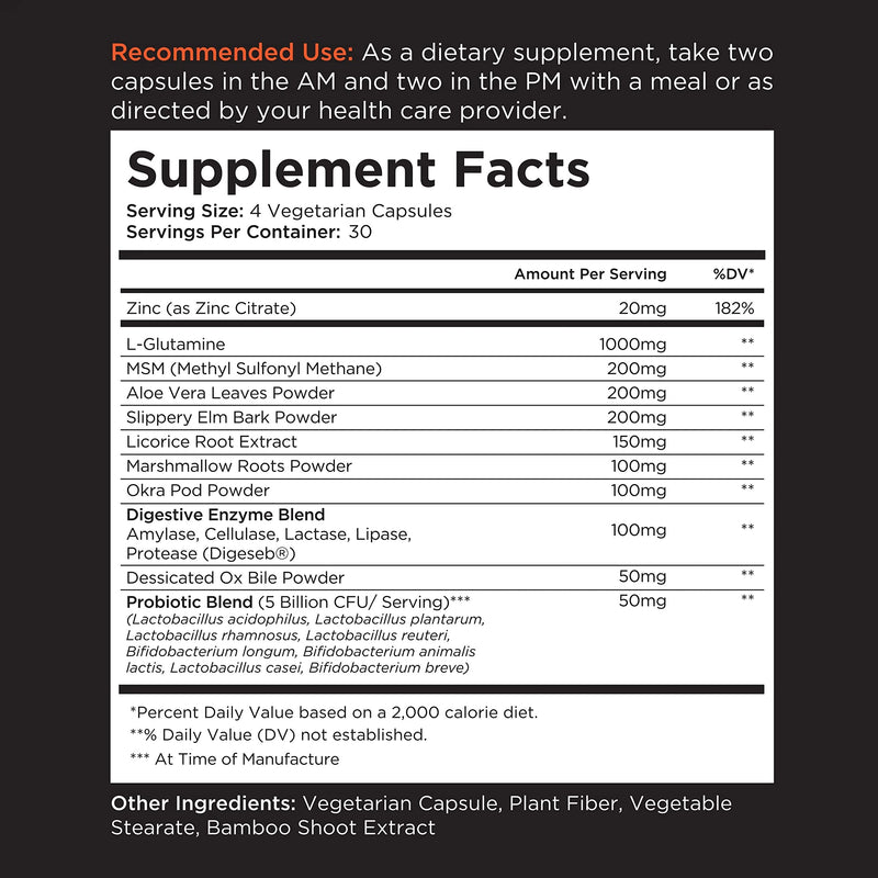 [Australia] - Livingood Daily Gut Cleanse Detox for Women & Men, GI Support (120 Vegetarian Capsules) - Gut Pills for Detox Cleanse with MSM, L-Glutamine, & Digestive Enzyme - Gluten-Free, Non-GMO, & Allergen-Free 