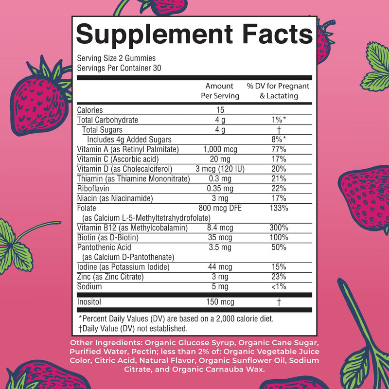 MARYRUTH'S Organic Prenatal Vitamins for Women Gummies, 30 Servings | 30 servings