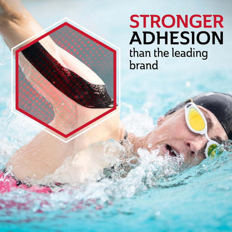 [Australia] - CURAD Performance Series Ironman Maximum Grip Kinesiology Tape, Sweat & Water Resistant Athletic Tape, Cotton Elastic Compression Support for Joints & Muscles, Black, 2 inches x 135 feet (1 Roll) 2" x 135' Roll 