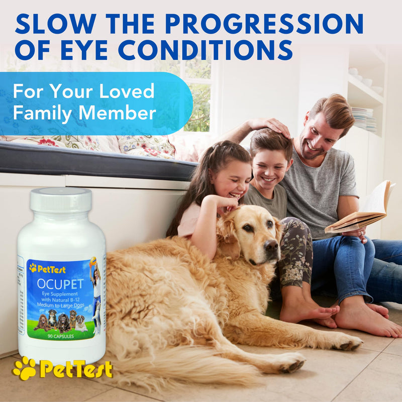 Ocupet Advanced Vision and Eye Health Supplement for Medium to Large Dogs Packed with Natural B12, Grape Seed Extract and Lutein to Support Pets with Diabetes or Eye Related Conditions-90 Capsules Medium-Large_Dogs - PawsPlanet Australia