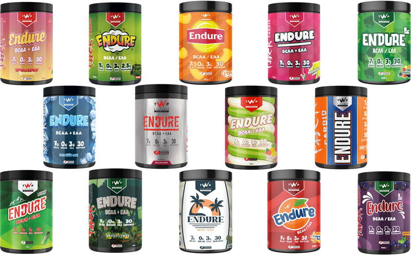 TWP Nutrition Platinum Series Endure, EAAs & BCAAs Electrolyte Blend Pre, Intra and Post Workout, Zero Sugar, 510g and 30 Servings, 20 Great Flavours (Twisted Slush) Twisted Slush