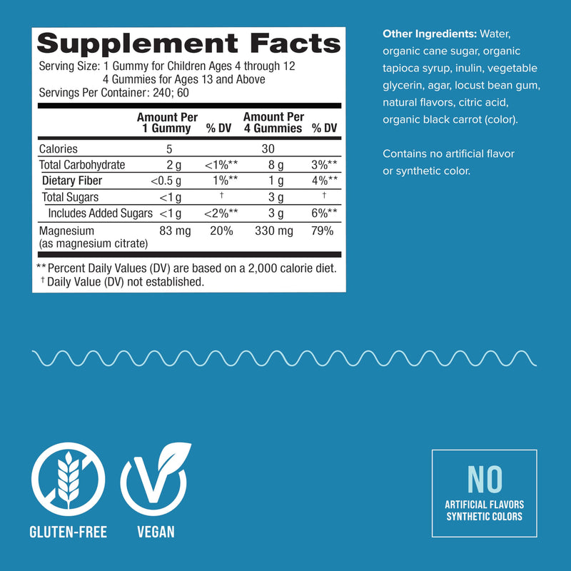 [Australia] - Natural Vitality Calm, Magnesium Citrate Supplement, Stress Relief Gummies, Supports a Healthy Response to Stress, Gluten Free, Vegan, Raspberry Lemon, 240 Gummies (Packaging May Vary) 