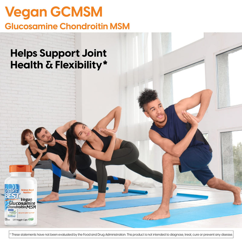 [Australia] - Doctor's Best Vegan Glucosamine Chondroitin MSM, Joint Health, Hair, Skin & Nails, Capsule,120 count 