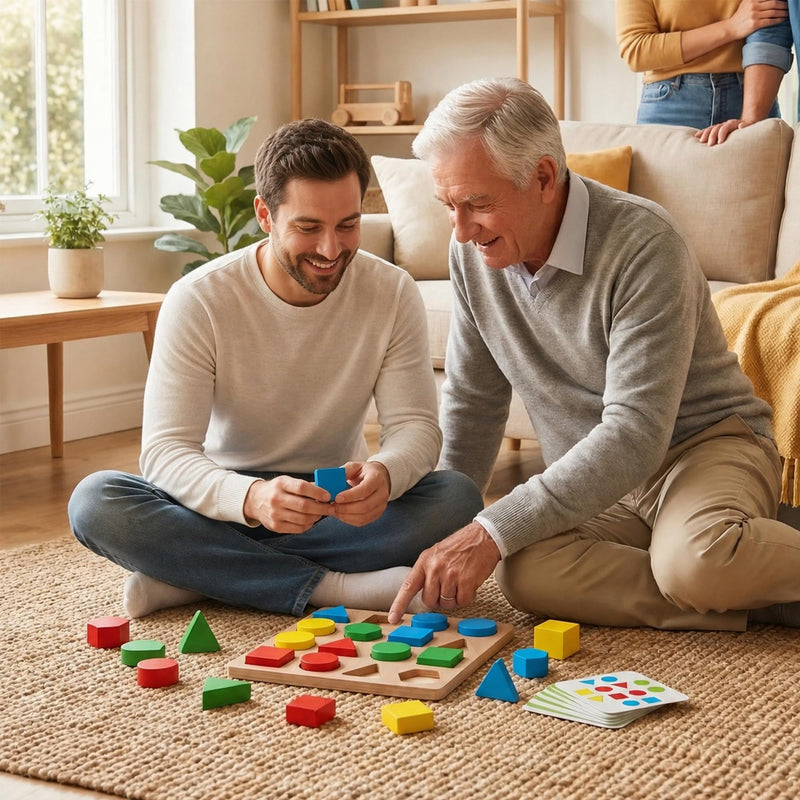 Wooden Dementia Games for Adults, Memory Aids & Brain Training, Dementia Puzzles, Fidget Toys & Hand Games for Elderly, Cognitive Activities, Memory Card Game, Dementia Gifts