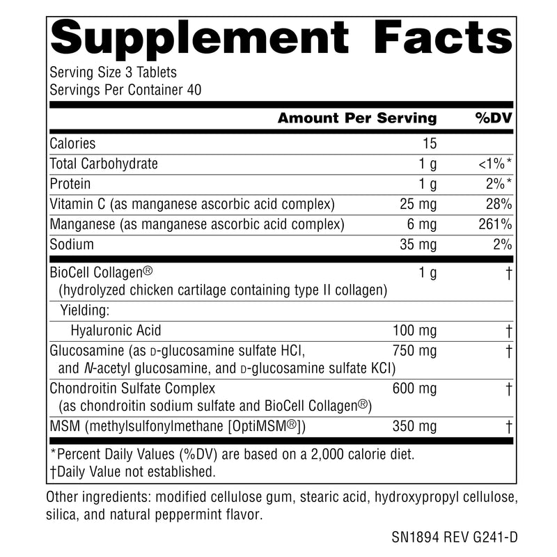 [Australia] - Source Naturals Hyaluronic Joint Complex with Glucosamine, Chondroitin & MSM Extra Strength - 120 Tablets 120 Count (Pack of 1) 