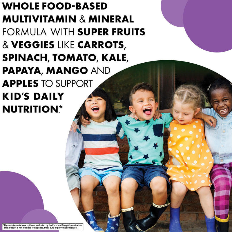 Bluebonnet Nutrition Rainforest Animalz Whole Food Based Multiple Chewable Tablets, Kids Multivitamin & Mineral, Vitamin C, D3, Iron, Gluten Free, Milk Free, Kosher, 90 Chewable Tablets, Mixed Flavors | Vegetarian, Kosher, Gluten-Free, Dairy-Free