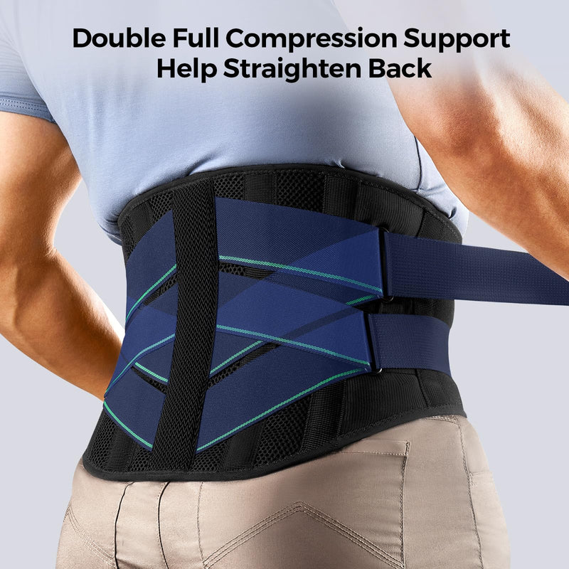 [Australia] - FREETOO Back Brace for Men Lower Back Pain with 7 Metal Stays, for Sciatica, Herniated Disc, Scoliosis and More Pain Relief! Breathable Back Support Belt for Women Work with Soft Pad, Lightweight M Black 