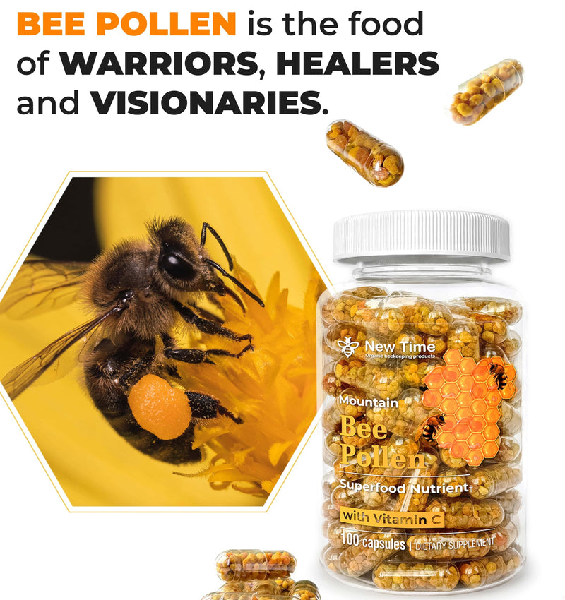 [Australia] - Bee Pollen Capsules ‚Äì Organic Supplement for Pregnancy Support, Energy, Vitality, Wellness, Rich in Vitamins, Immune & Nutrient Boost, Premium for Men & Women, 100% Pure & Natural for Breast Growth 60 Count (Pack of 1) 