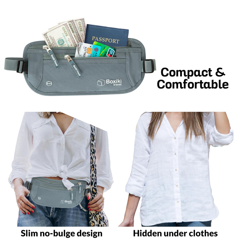 Complete Travel Security Set: RFID Blocking Sleeves and Hidden Money Belt for Passport, Credit Cards, Cash, and Valuables