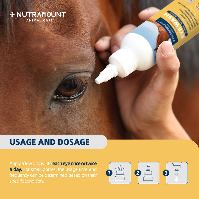 [Australia] - Eye Wash for Horses and Ponies 150ML/5 fl. oz Mild Botanical Formula Reduces Tear Staining 1 Bottle 1 Piece 