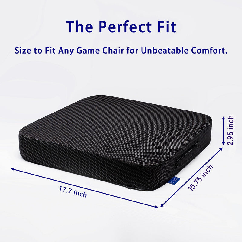 [Australia] - CYLEN Ifoam Gel Infused Memory Foam Layer Wheelchair Cushion - Seat Cushion for Wheelchair-Office Chair, Kitchen Chair, Car Seats-Pressure Sore and Tailbone Pain Relief-High Dense Polyfoam Base(Black) Black 