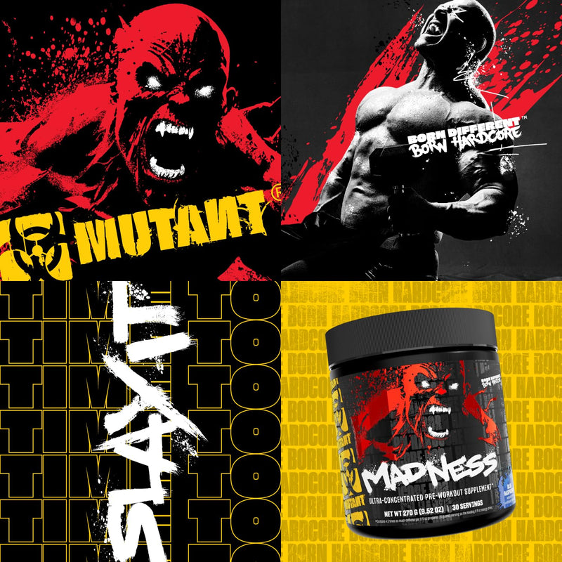 MUTANT Madness | Ultra-Concentrated Pre-Workout Supplement | 360mg Caffeine, 4g Pump & Performance Blend, Beta-Alanine, Energy & Focus | 30 Serving | Lemonade 30 servings (225 g)