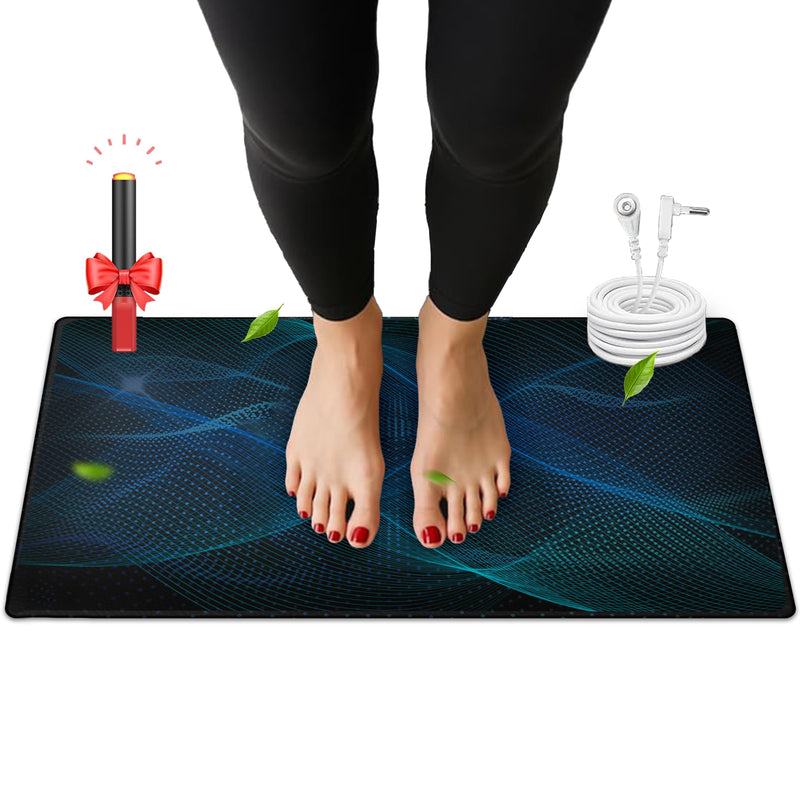 [Australia] - Grounding Mat for Desk, Grounded Mats for Sleep, Pain Relief, Stress Relief, Earth Connected Therapy. Grounding Pads with 15ft Cord, Indoor Grounded for Full Body Balance & Wellness Support(26.5x10in) 26x10 Inch 