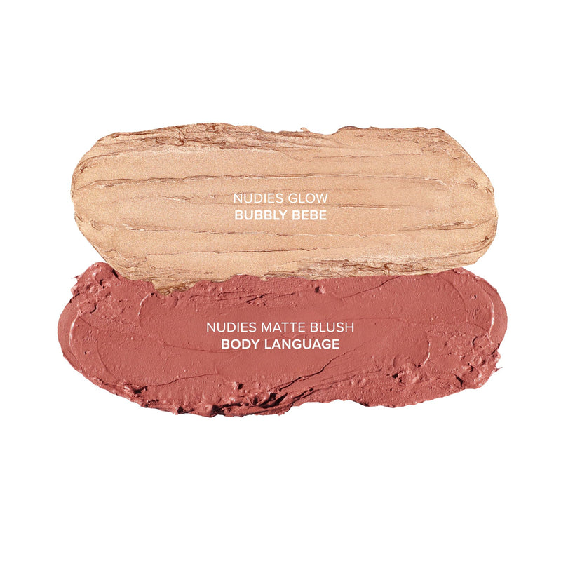[Australia] - Nudestix Baby Nude Skin Kit – Full-Size Cream Blush & Highlighter Stick Duo for Natural Glow | Multi-Use Makeup for Cheeks, Lips & Eyes | Vegan, Cruelty-Free, Clean Beauty Essentials 