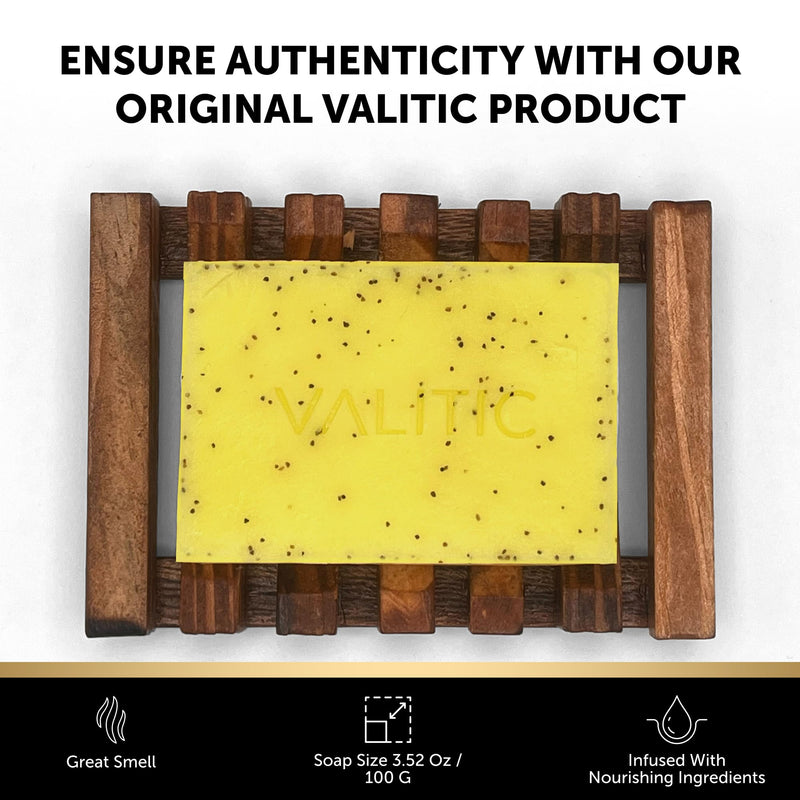 VALITIC Lemon Turmeric Soap for Dark Spots - Kojic Acid Soap for Face and Body - Exfoliating Bar for Brightening, Skin Tone Corrector with Retinol, Vitamin C, Collagen and Hyaluronic Acid - 3 Pack