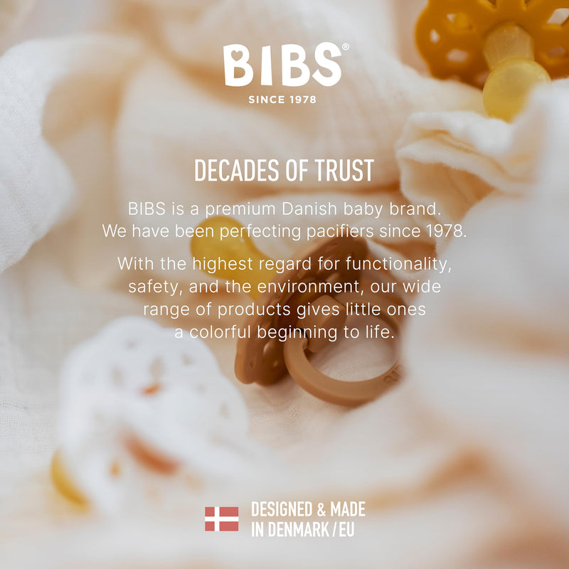 [Australia] - BIBS Boheme Soother 4-Pack | BPA Free Dummy Pacifier Round Nipple | Natural Rubber Latex | Made in Denmark | Size 6-18 Months | Dusky Lilac Mix Size 2 | 6+ Month 