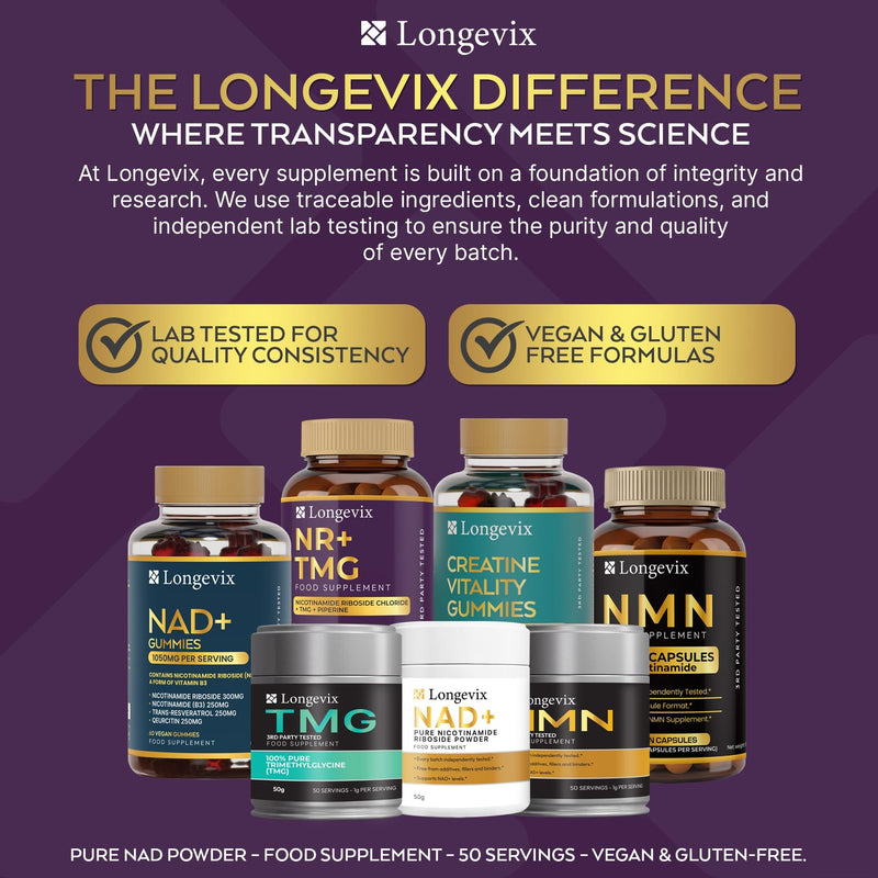 NR+ TMG, NAD+ Capsules | Nicotinamide Riboside 300mg, TMG 250mg | NAD+ & Methylation Support | 60 Vegan Capsules | NAD+ Booster | Clean Formula |