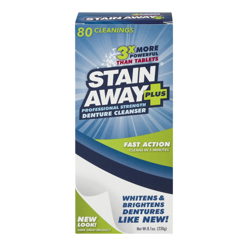 STAIN-AWAY PLUS DENTURE CLEANSER 8.4 OZ 8.1 Ounce (Pack of 1)