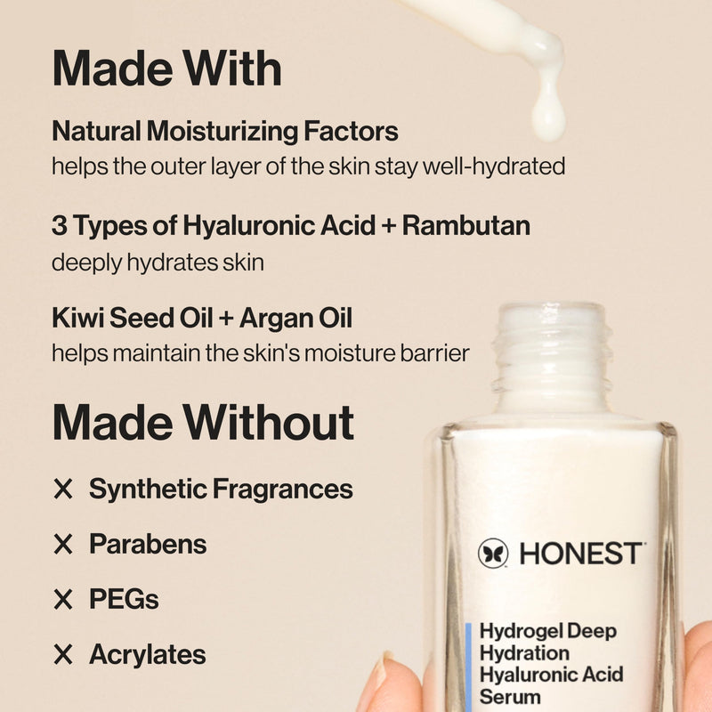 Honest Beauty Hydrogel Deep Hydration Hyaluronic Acid Serum, 1 fl oz