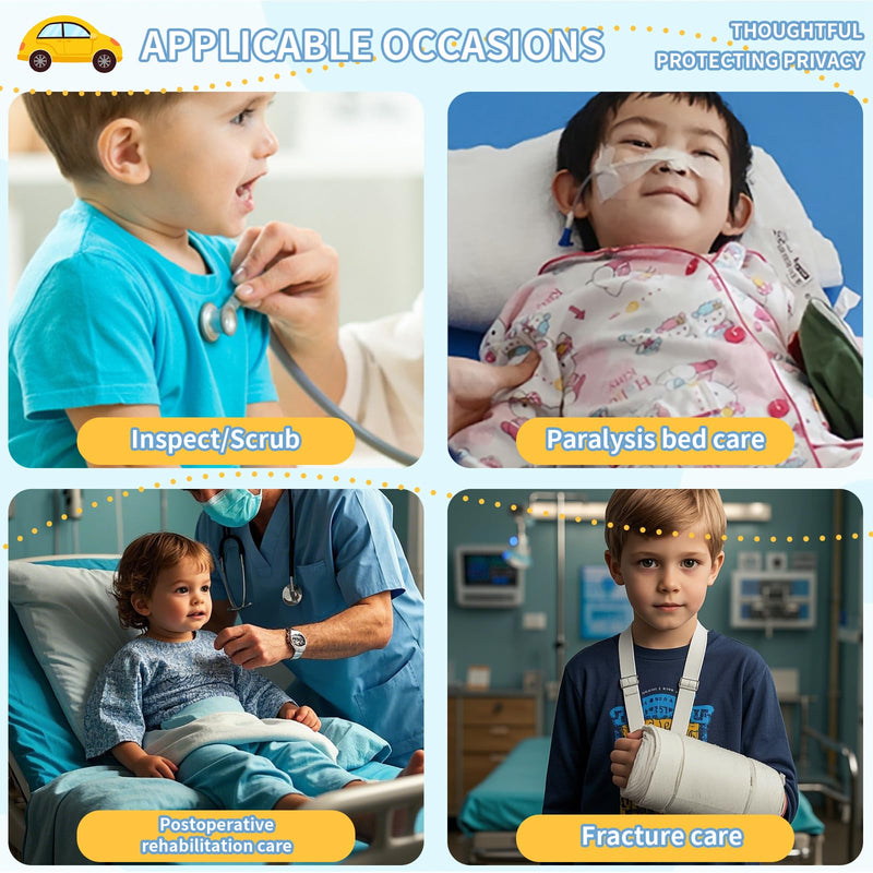[Australia] - Adaptive Clothing for Children Long Sleeve Cotton Tear Away Full Opening Bedridden Patient Clothing Pink 8 
