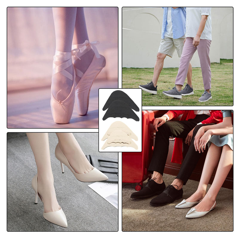 [Australia] - SKHAOVS 8 pairs of toe filler inserts, adjustable shoe fillers, adjustable toe plugs, shoe inserts for shoes that are too large, reusable shoe fillers, for women and men, black/white 