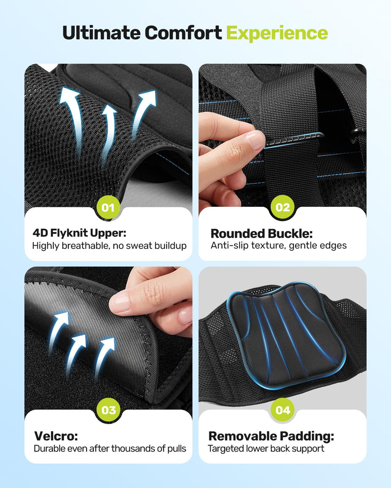 [Australia] - Rakiie Back Support Belt with Support Struts Adjustable Pull Straps and Soft Breathable Mesh Back Brace for Back Pain in Men and Women, Size XL (Waist: 115-130CM) X-Large 