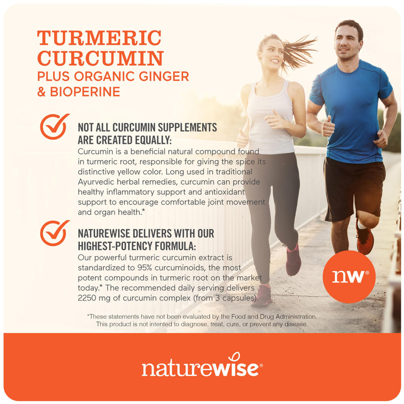 NatureWise Curcumin Turmeric 2250mg with BioPerine & Vegan Vitamin K2 MK-7 100mcg and MK4 500mcg - 180 Count & 90 Softgels