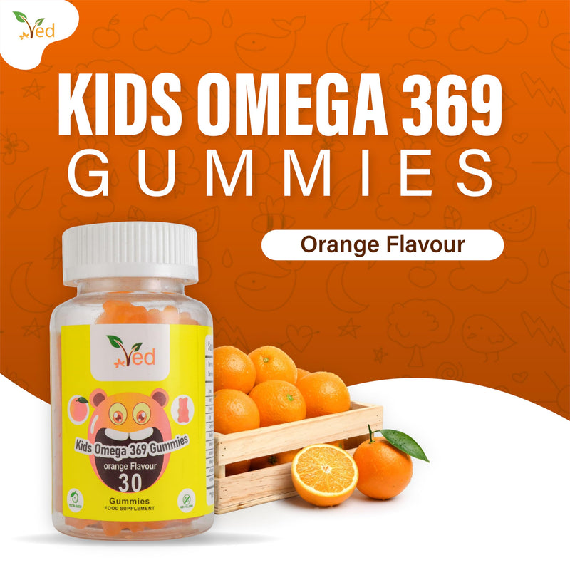 Omega 3 6 9 Gummie Kids,15 Day Supply, Natural Orange Flavour, 30 Chewable Vegan Gummies, Vegetarian Friendly, Energy & Immune System, Kids Omega 3 6 9 Gummies, GMO & Gluten Free. Kids Omega 3 6 9 Gummie