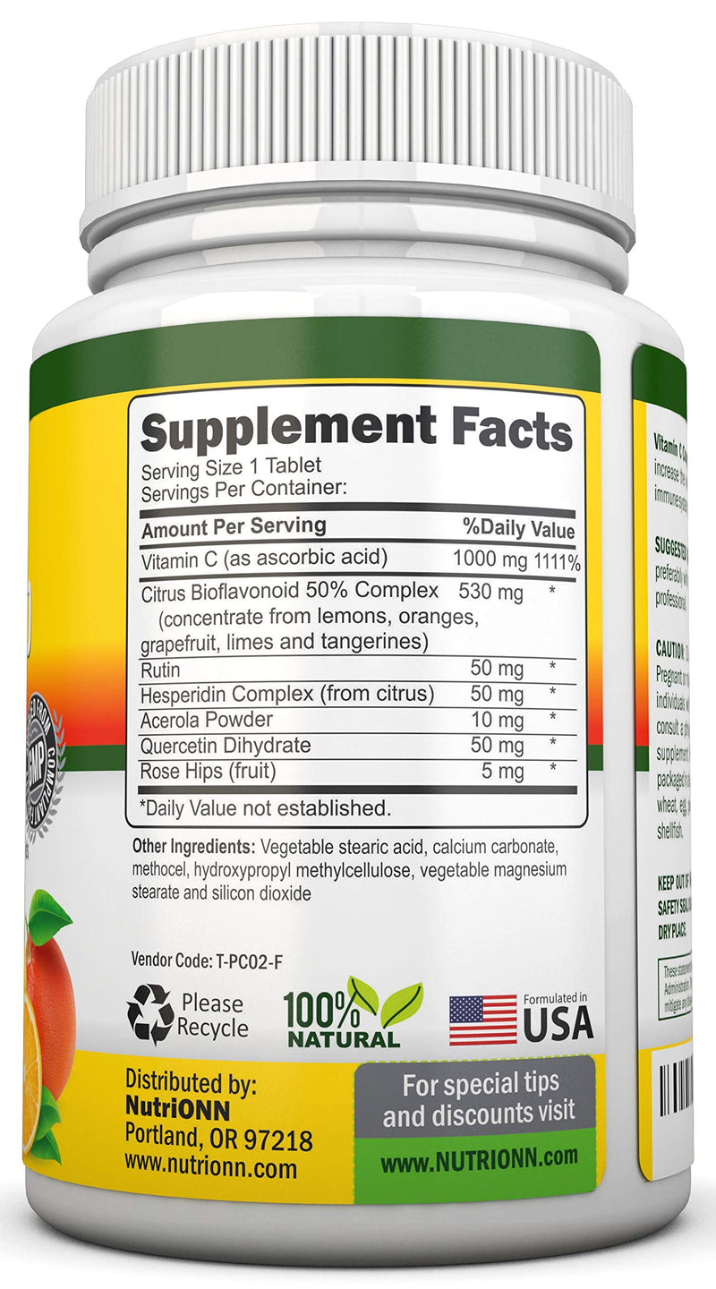 NutriONN Super Vitamin C Complex Tablets & Lung Support Capsules Combo - Targeted Lung Health Support