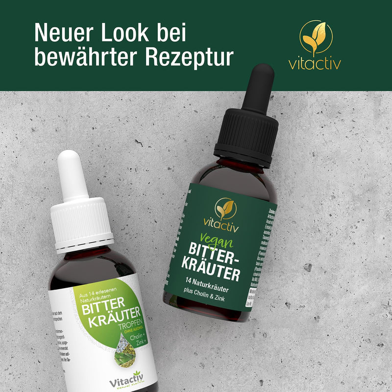 [Australia] - VITACTIV bitter herbs - bitter drops without alcohol - select herbs plus choline & zinc - bitter substances drops according to Hildegard von Bingen - no artificial additives, sugar-free, vegan - 250 ml 250 ml (set of 5) 