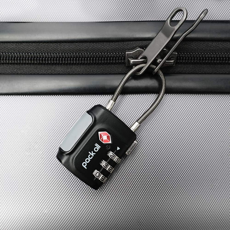 pack all Travel Accessories Bundle | 110 Lbs Luggage Scale(Grey) & TSA Luggage Locks(4 Pack)