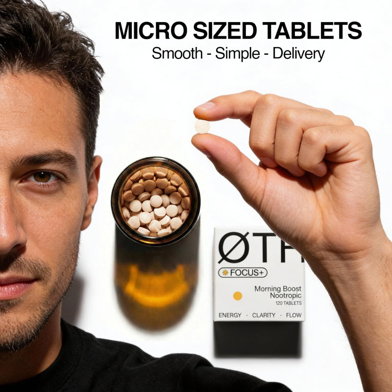 ØTHERS Focus+ Nootropic Supplement | Support Clarity, Energy & Mental Balance Without Jitters | Lion’s Mane 15:1, L-Theanine, Rhodiola Rosea, Bacopa Monnieri | 120 Micro Tablets | UK Made