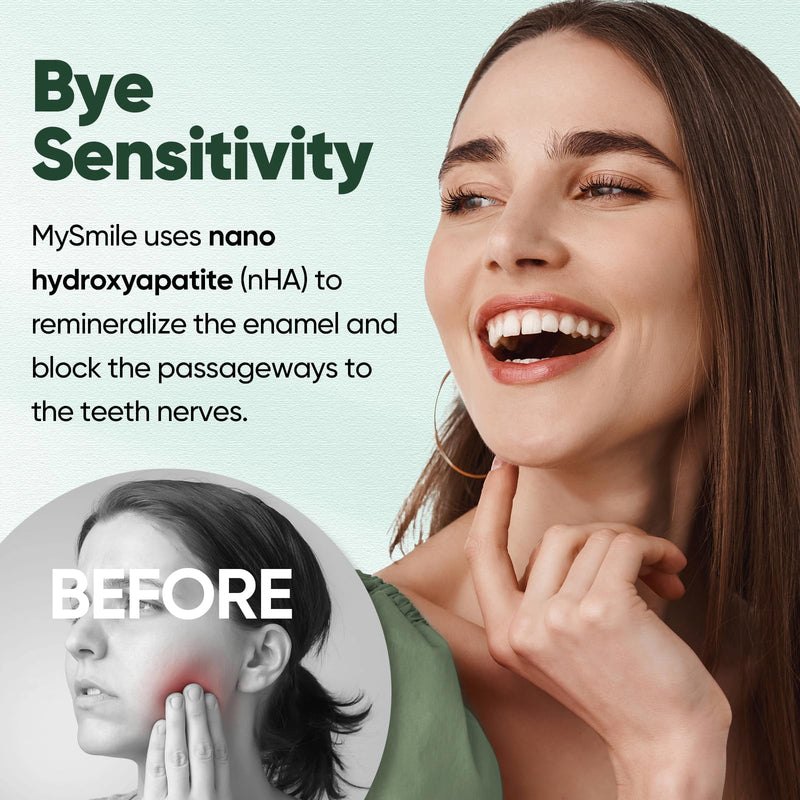 [Australia] - MySmile Fluoride Free Toothpaste, Nano Hydroxyapatite Toothpaste for Sensitive Teeth, Strengthens Enamel, Remineralizes & Whitens Teeth, Freshens Breath for Adults, SLS Free, Natural Misty Mint, 4.2oz 4.2 Ounce (Pack of 1) 