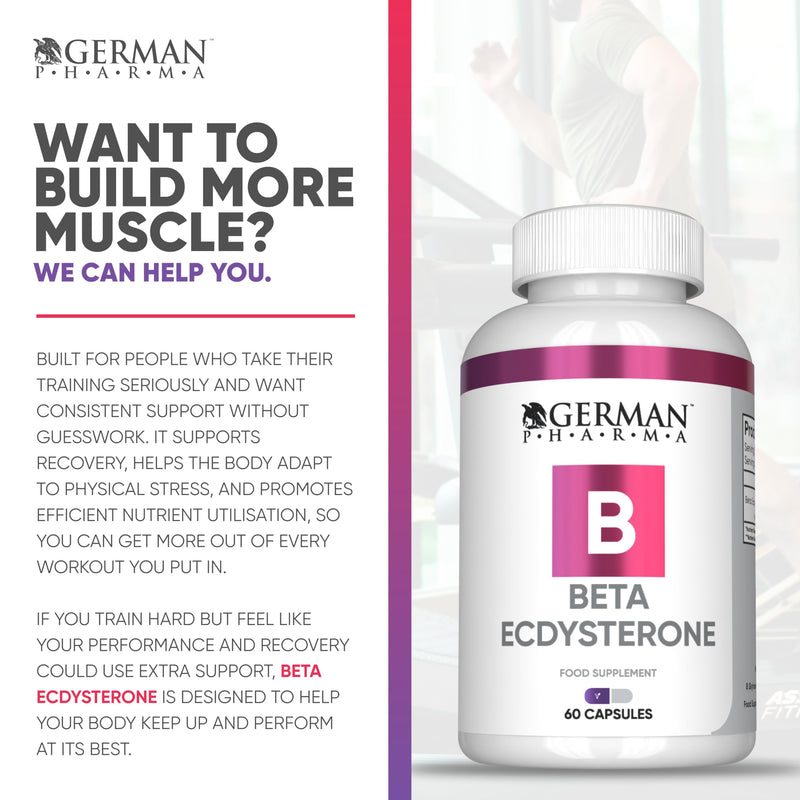 Beta Ecdysterone, High Potency Ecdysteroids Supplement for Muscle Growth & Strength, 60 Vegetarian Capsules - Made in the UK
