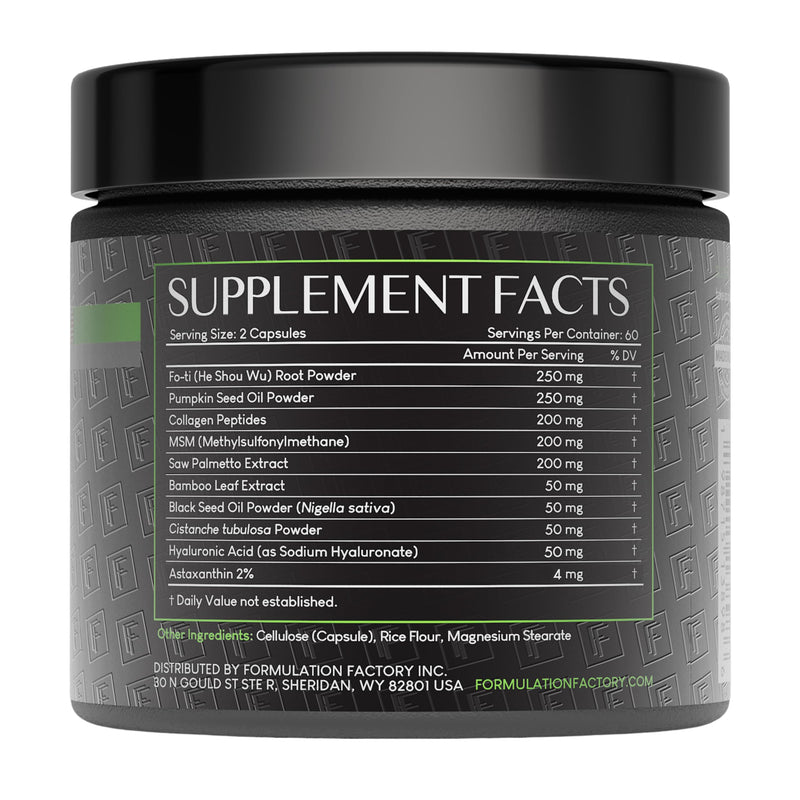 Formulation Factory Crown of Glory 10-in-1 Hair Growth Products - DHT Blocker for Men & Women with Pumpkin Seed Oil - Hair Vitamins for Faster Growth & Thickness - 120 Capsules, 2 Month Supply 120 Count (Pack of 1)