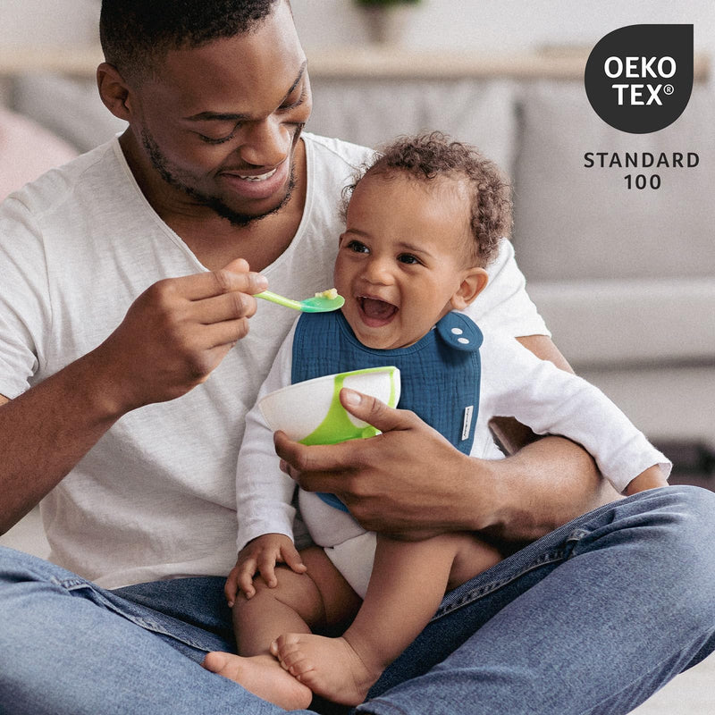 [Australia] - Muslin Bibs for Baby Boys Girls,Organic Muslin Baby Bib for Drooling and Teething,Soft Bandana Drool Bibs 5 Pack Haze 