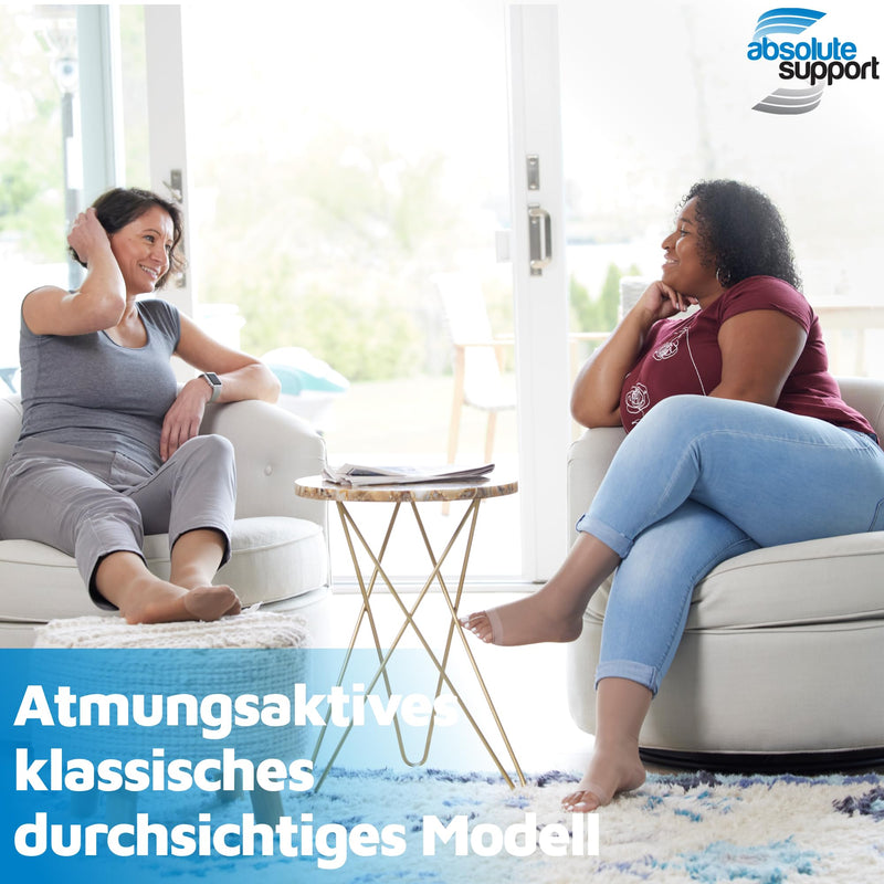 [Australia] - Made in USA - Compression Stockings for Women 15-20mmHg - Womens Sheer Compression Knee High for Edema, Varicose Veins, Post Surgery Recovery - Nude, Medium - A111NU2 