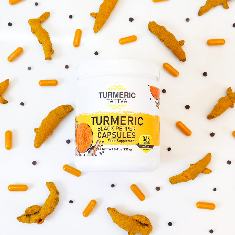 365 Turmeric Capsules with Black Pepper, 1 Year Supply, Organically Grown Turmeric with High Curcumin Content, One A Day Supplement, 365 Vegetarian Capsules 365 count (Pack of 1)