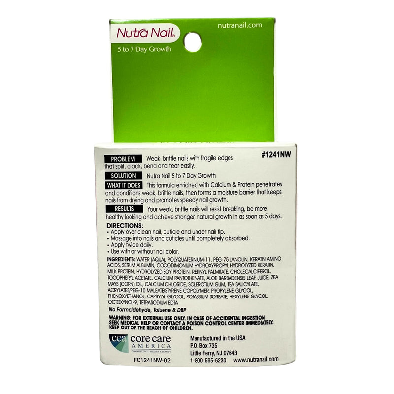 Nutra Nail 5 to 7 Day Growth Treatment, Nail Strengthener (047 fl oz) | Fast Repair Serum & Keratin Formula Strengthens & Grows Nails For Thin, Brittle & Damaged Nails, Made in the USA 0.47 Fl Oz (Pack of 1)
