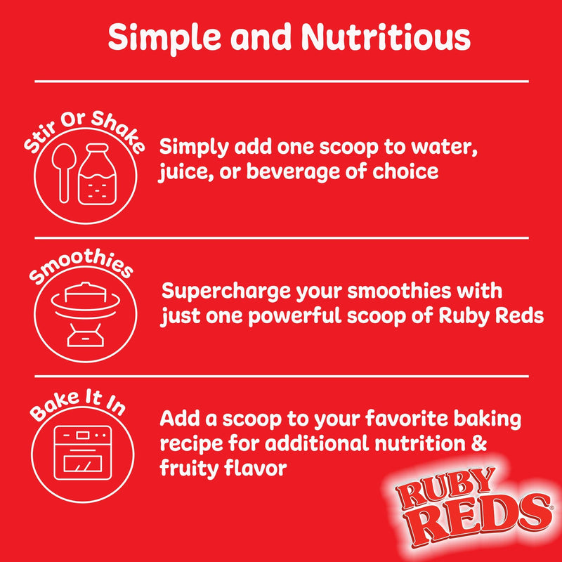 Ruby Reds Delicious Reds Powder Fruit & Vegetable Supplement – 30 servings | Support Healthy Metabolism, Probiotic Support, Fight Free Radicals, Healthy Energy Levels 10.9 Ounce (Pack of 1)